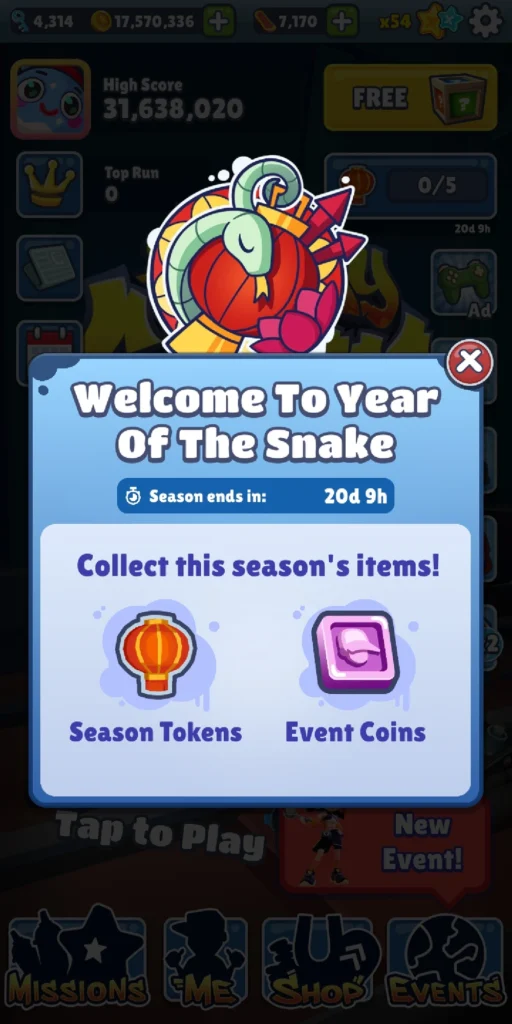 Subway Surfers Hawaii year of snake